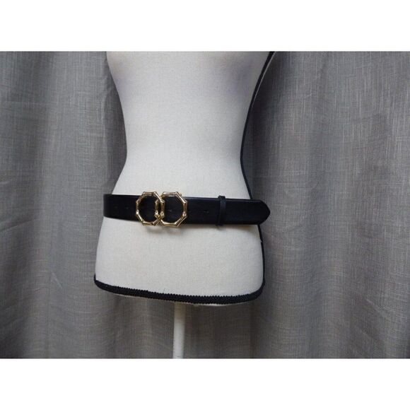 INC International Concepts Double-Circle Bamboo-Buckle Belt, Black - Picture 6 of 7